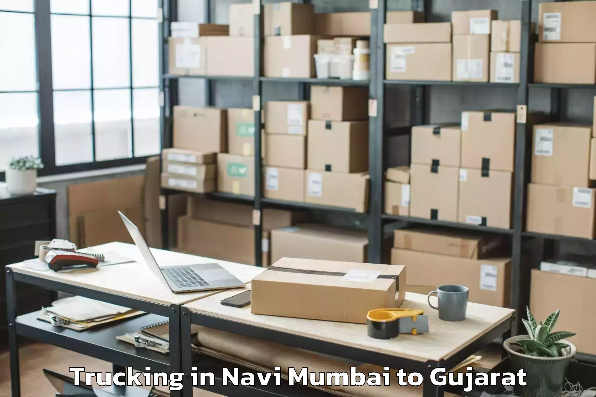 Top Navi Mumbai to Umarpada Trucking Available